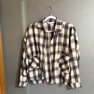 HYFVE Beige and Black Plaid Utility Jacket